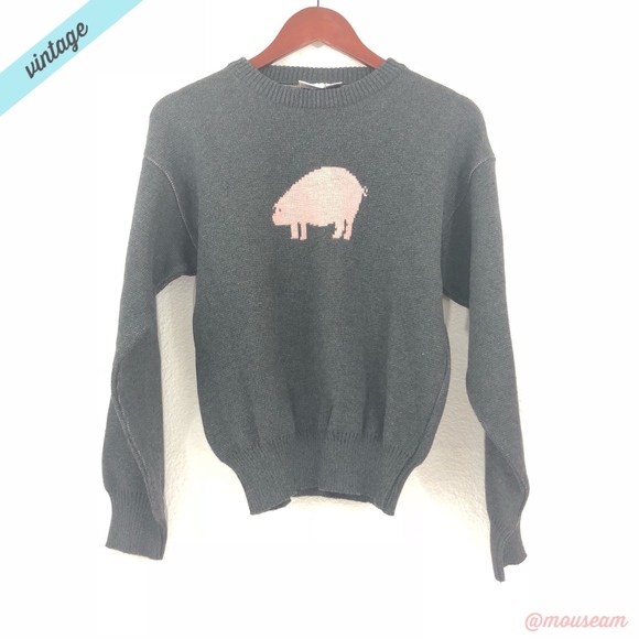 J. G. Hook Sweaters - [J. G. Hook] Vintage Crewneck Pig Sweater